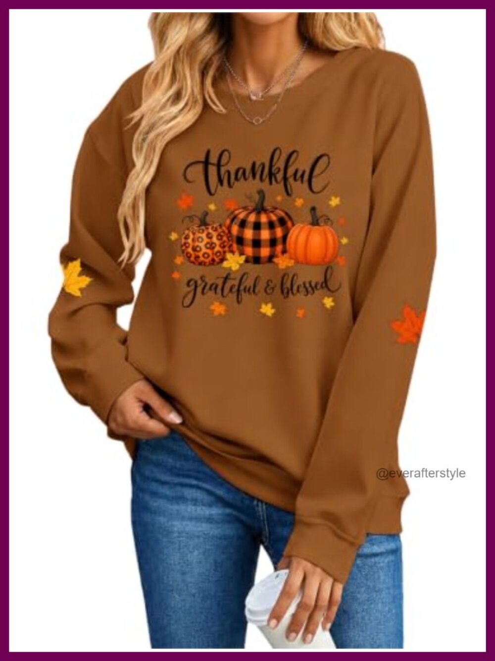 Thanksgiving Sweatshirt Women Gobble Turkey Pumpkin Fall Pullover